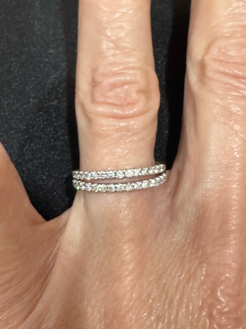 Touchstone Crystal by Swarovski, Double Glam Ring, size 6, NIB